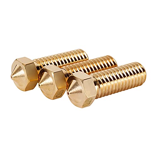WUXUN Fachmann 3pcs / Lot. V5 V6. Vulkan-Düse, 0,2-1,2 mm M6-Gewindedüsen for 3D-Drucker 1,75 3,0 mm Filament (Color : Brass, Size : 0.6mm 1.75MM) Cover