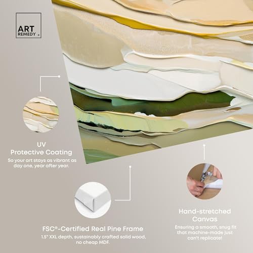 Art Remedy Color Block Abstract Canvas, 54" x 36", Gallery Wrapped, Mossy Glen by Art Remedy - Image 4