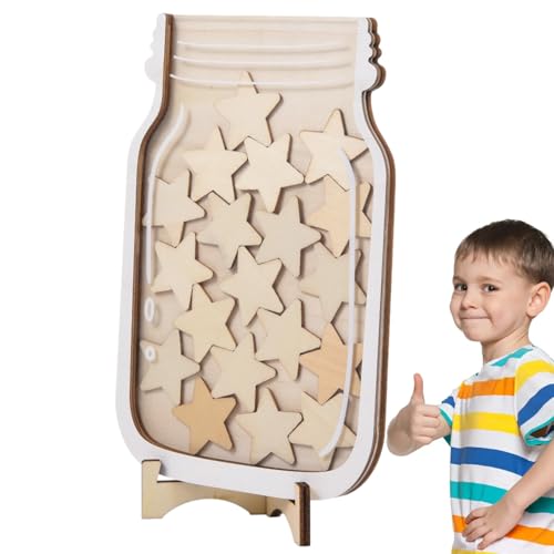 ご褒美ジャー教室 - 恐竜&スター行動チャート付き行動強化ご褒美瓶 | 学校や幼稚園で使用できる25枚のポジティブ行動カード、児童の行動改善やモチベーションアップに最適な管理セット、教師が使いやすいクラス支援アイテム、男の子女の子向け教育グッズとして活躍