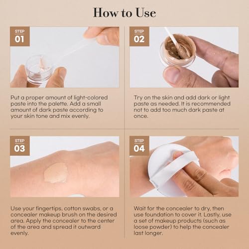 Glossiva Corretivo de maquiagem à prova d'água para manchas escuras, cicatrizes, vitiligo e muito m