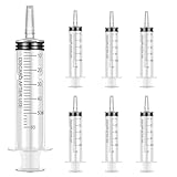 Spritze 60ml 7 Stück Plastik Spritzen 60ml Spritze mit Kappe, Spritze ohne Nadel für Wissenschaftliche Labors Messung Tierfütterung
