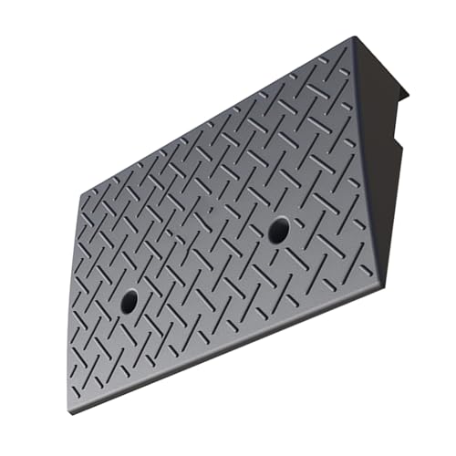 Alfombra umbral inclinada JTPMYFT, rampa para entrada, diseño antideslizante, tamaño 50 x 32 x 9 cm, material caucho-plástico miniatura 1