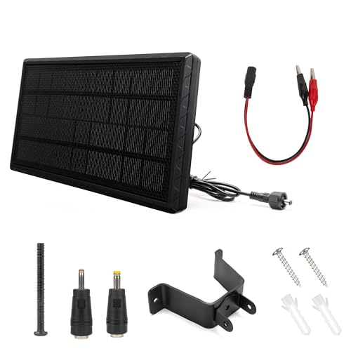 6V Solar Panel for Deer Feeder 3.4W High Efficiency Solar Panels Outdoor Waterproof IP65 Wall Mounted Kit and Alligator Clips Tracking Cameras Fish Feeders 6V Rechargeable Battery
