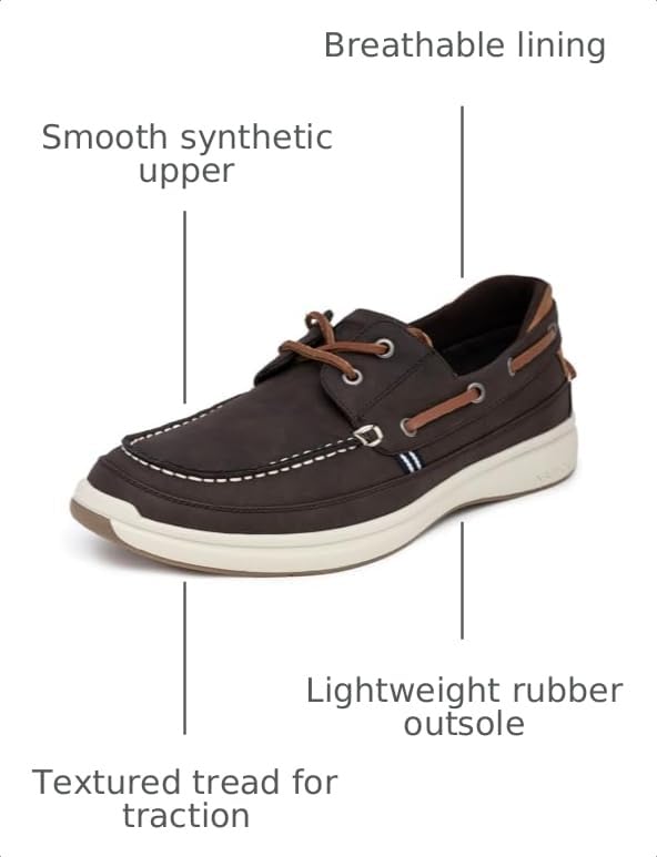 Image of Nautica Men's Lace-Up Moccasin Boat Shoes - Cushioned Insole Casual Deck Loafers for Walking Comfort - Zapato