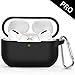 Produktbild Silikon AirPods Pro Hülle kompatibel mit AirPods 3rd Gen (2019) mit Karabiner [Front-LED Sichtbar] [Stoßfeste & Staubdicht Schutzhülle] [Perfekt Passt Hülle] [Extra Protection] - Schwarz