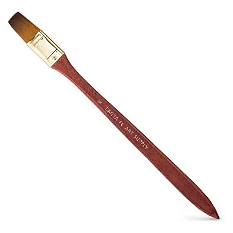 Santa Fe Art Supply Artist Paintbrush Flat Wide ¾ Inch. Acrylic Oil Watercolor & Face Paint. Long Handle Replacement Paint Brushes Cover