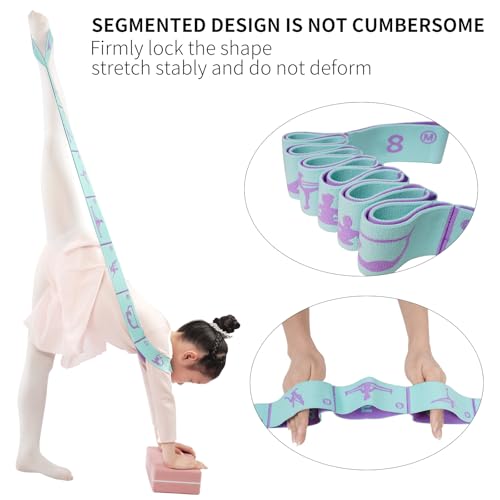 2 PCS Adjustable Extended Children's Stretching Straps with 8 Loops, Multi-Functional Elastic Stretch Bands for Gymnastics, Dance, Latin Training, Ballet, Exercise, Yoga - Image 5