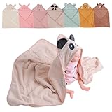 GELLEDI Custom Embroidered Hooded Baby Towel - Cotton, Super Absorbent, Suitable for Newborns and Babies, Unisex, Perfect Bath Towel Gift for Bath Time or Poolside - Brown Pandaroo