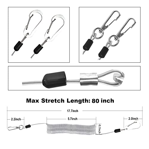image for OXDFNZU Fishing Lanyard, Heavy Duty Coiled Lanyards Stainless Steel Wi