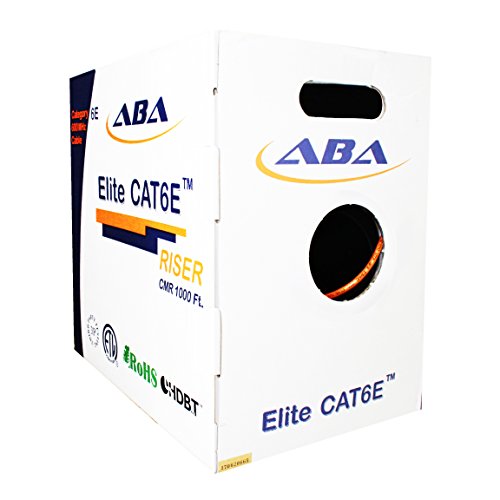 Infinity Cable Cat6E Cmr Riser 600Mhz Utp, 24Awg, Solid, Bare Copper, 1000 Feet, Ul Certified, Ethernet Cable, Easy To Pull (Reelex Ii) Box, Orange #TOP7