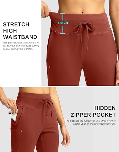 Image of Soothfeel Womens Joggers with Zipper Pockets High Waisted Sweatpants Athletic Leggings Pants for Workout Running Yoga