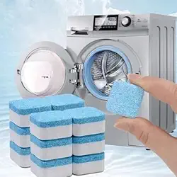 Pastilhas de Limpeza para Máquina de Lavar Roupa, Limpador Profundo, Remove Resíduos e Odores, Uso Mensal, Fórmula Eficiente para Todas as Marcas/KIT COM 24