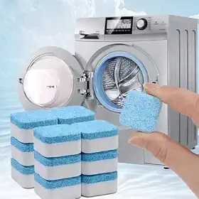 Pastilhas de Limpeza para Máquina de Lavar Roupa, Limpador Profundo, Remove Resíduos e Odores, Uso Mensal, Fórmula Eficiente para Todas as Marcas/KIT COM 24
