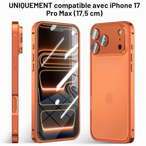 Protecteur d'objectif en métal séparé et coque rigide pour iPhone 17 Pro Max