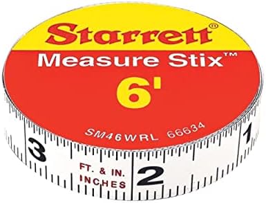 Starrett Tape Measure Stix, 1/2" x 72" (6'), S1 Style