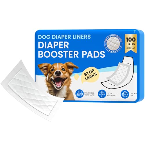 Image of Disposable Dog Diaper Liners Booster Pads for Male & Female Dogs - 100ct | Diaper Inserts fit Most Washable Dog Wraps and Belly Bands,Regular