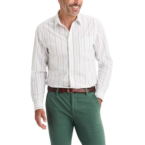 DOCKERS® Men's Ultimate Shirt Long Sleeve Regular Fit, Lucent White Stripe, XX-Large - image 1