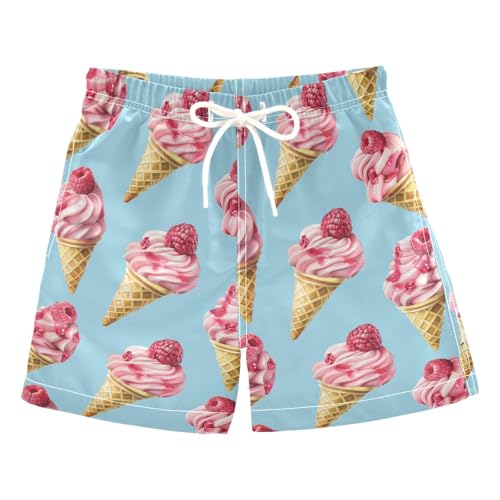 Reiacy Traje de baño de secado rápido para niños, diseño de helado, color rosa baya, Multicolor, 3 años