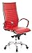 hjh Office 660530 Chaise de Bureau, Fauteuil de Direction Parma 20 Rouge en Cuir véritable pour Un Usage intensif, avec accoudoirs en Acier chromé, Dossier Haut et inclinable, piètement en alu