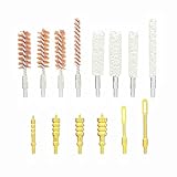 Gun Cleaning Kit – Bronze Bore Brush Set with Cotton Mops & Brass Jags for Pistol & Rifle Maintenance | Fits .45 .40 9mm .22 Caliber