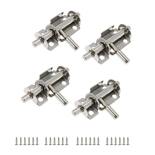 Rannb - Pestillo deslizante para puerta o ventana (acero inoxidable, 4 unidades)
