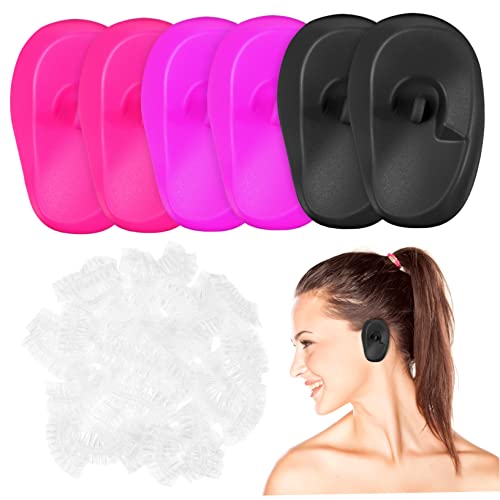 MOTHNUR Copriorecchie Monouso Per Tintura Chioma 206 Pezzi Silicone Protezione Auricolare Per Parrucchieri Doccia Bagno Forma Ergonomica Comfort Leggero