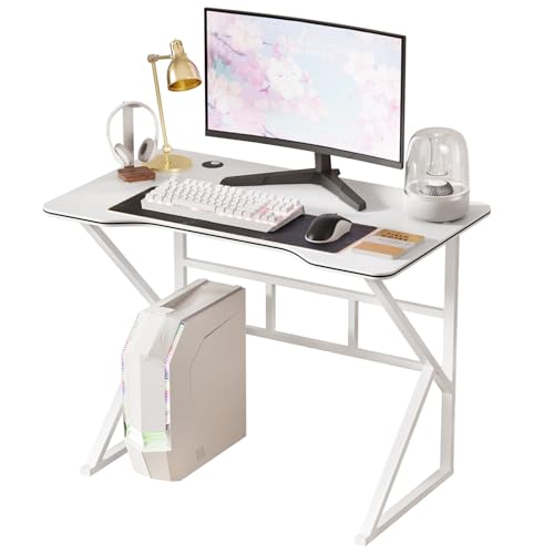 Gaming Desk, Mesa ergonómica para PC, robusta mesa de ordenador con escritorio de fibra de carbono, mesa de trabajo para gamer para el hogar y la oficina, elegante escritorio para juegos y escritorio