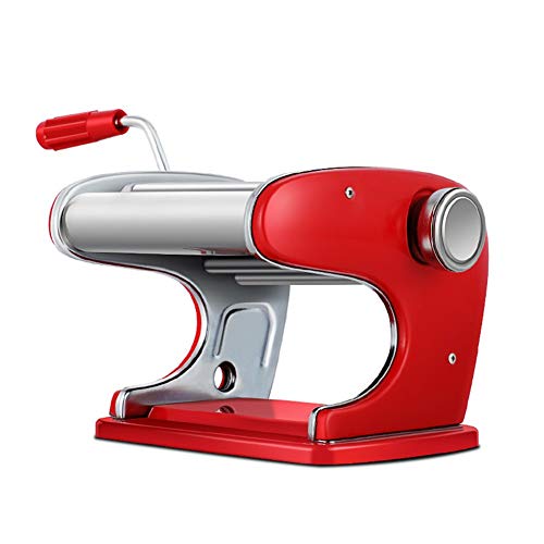tragbare Haushalts-Nudelmaschine, manuelle Pressmaschine, kleine Teigtaschen, Knetmaschine, Ramen Schälmaschine Roller und Schneider, rot, rot