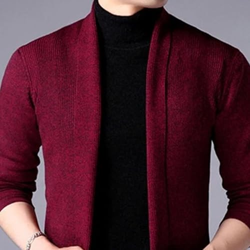 Mens Cardigan Sweater Casual Cable Knit Long Cardigan Sweater Men Ribbed Open Front Sweater 5