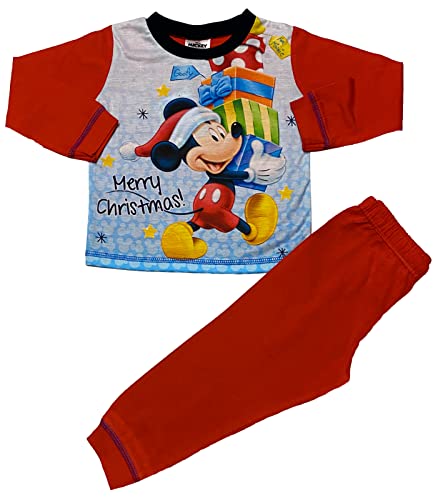 Kids Mickey Mouse Christmas Pyjamas (UK, Age, 5 Years, 6 Years, Regular) Red