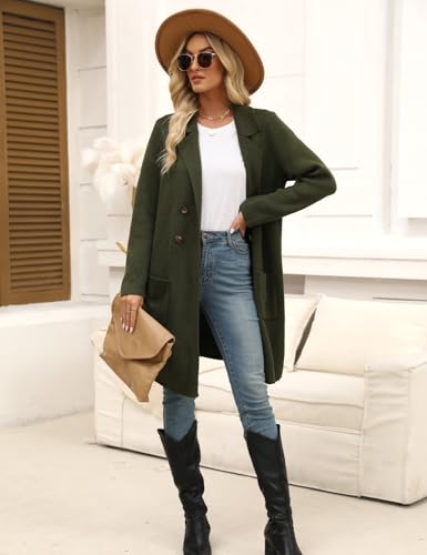 Image of CiCiBird Women Fall Long Cardigan Sweater Trendy Knit Jacket Coat Dressy Blazer Coatigan