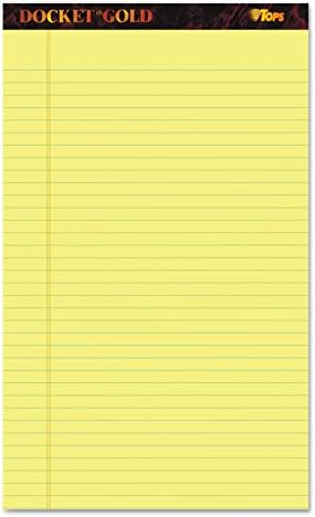 Tops The Legal Pad Writing Pads, 5" x 8", Jr. Legal Rule, Canary Paper, 50 Sheets, 12 Pack (7501)