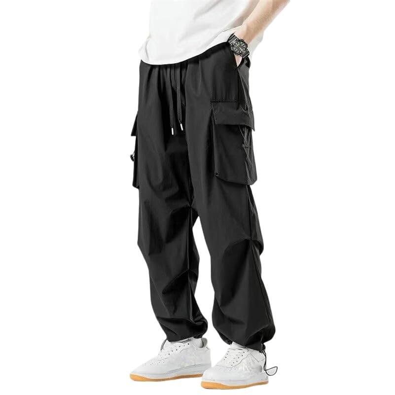 Pantalon cargo décontracté homme jambe large idéal pour les sorties urbaines d'automne