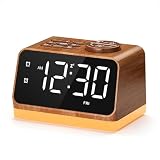 Dreamegg Radiowecker mit Dual-Alarm, Wecker Digital mit 7 Alarmtönen, Weißes Rauschen mit 25 Beruhigende Klänge, 5-Fach Dimmbares Display, 10-480min Timer, Snooze, Nachtlicht 0-100% für Schlafzimmer