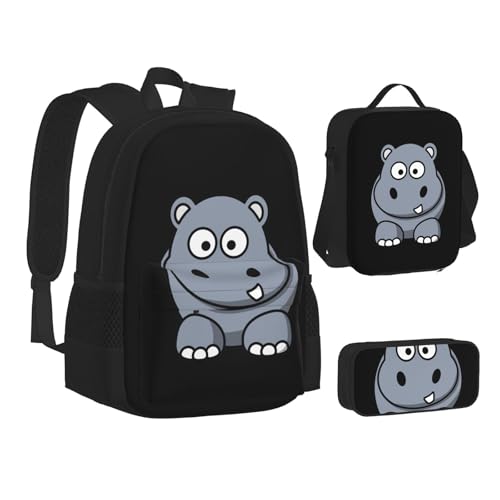 Ensemble sac à dos hippopotame étanche avec trousse noire