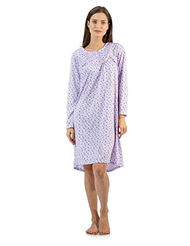 Casual Nights Women's Floral Pintucked Long Sleeve Nightgown - Purple - 3X #TOP25