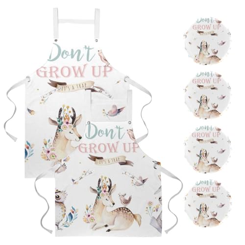 Tablier de serveuse anti-taches pour restaurant et bistrot avec 4 broches