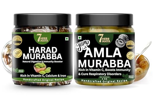 Image of 7HerbMaya Harad & Amla Murabba | Traditional Sweet Dish | Indian Fruit Murabba | Authentic Homemade Taste Pack 2 (2 Kg)