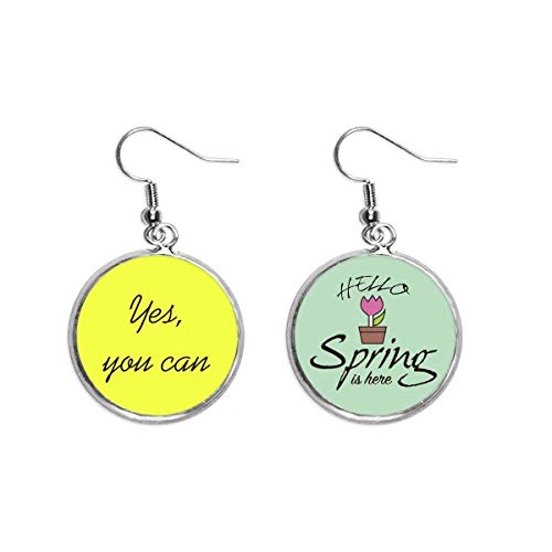 Pendientes de primavera Sí puedes joyas estilo colgante decorativo con refranes 1