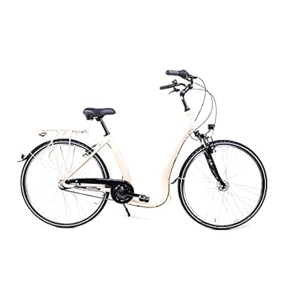 28 Zoll Alu Fahrrad City Bike Damen 7 Gang Nabenschaltung Tiefeinsteiger Beige