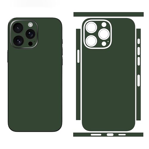 Skin Wrap para iPhone 15 Pro Max película de vinilo verde oscuro protector de marco de cámara 2