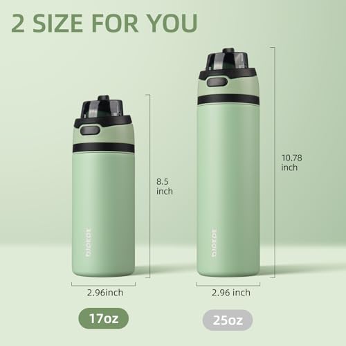 Image of BJPKPK 17oz Insulated Water Bottle with Straw Lid & Handle, Stainless Steel | Leak-Proof 2-in-1 Straw & Spout Lid, BPA-Free Vacuum Insulated Bottle Fits Cup Holders for Gym, Office, Travel & Outdoor