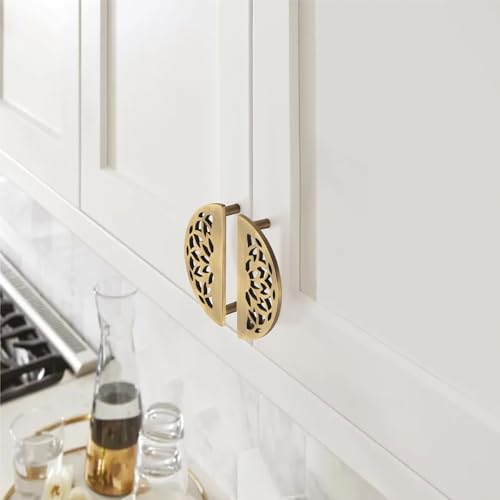 Image of COMPASS Stainless Steel Lotus Cabinet Knobs, Drawer Pulls, Knobs for Dresser Drawers, Drawer Knobs Handle, Kitchen Knobs (Antique Finish) Pack of 4 pcs