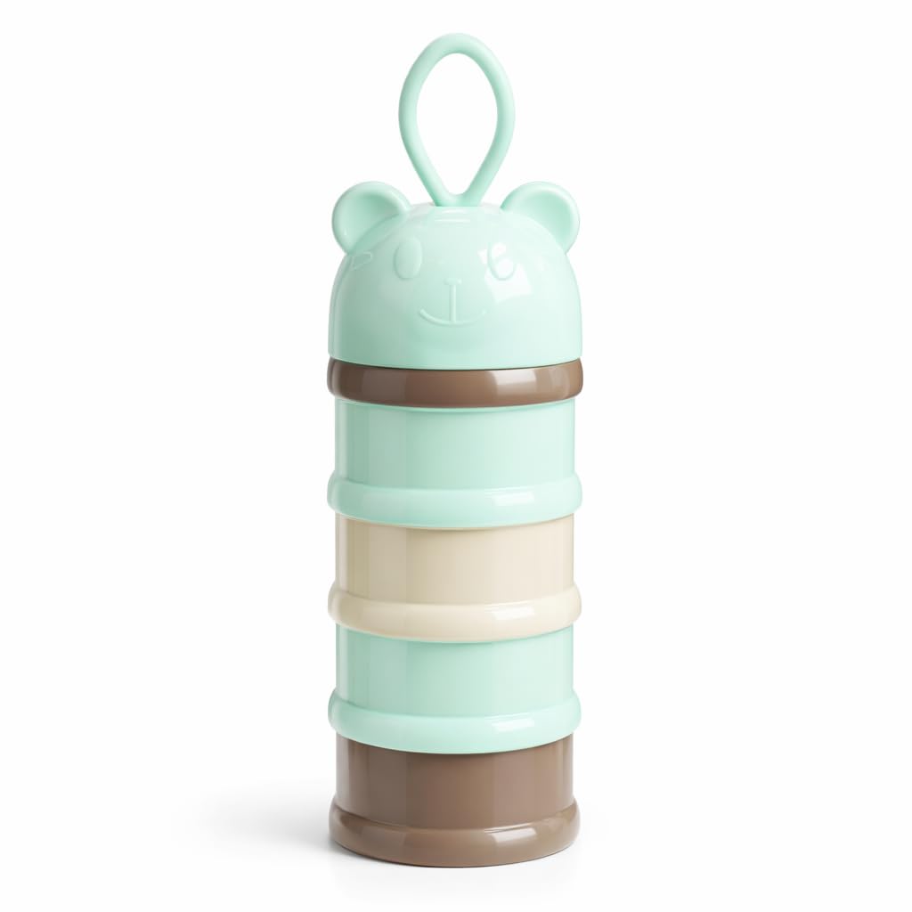 4 Layer Baby Milk Powder & Food Container | Multi-Functional Food Storage & Snack Box Microwavable Baby Food Box | BPA Free & Easy to Carry Handle (Green)-image-18