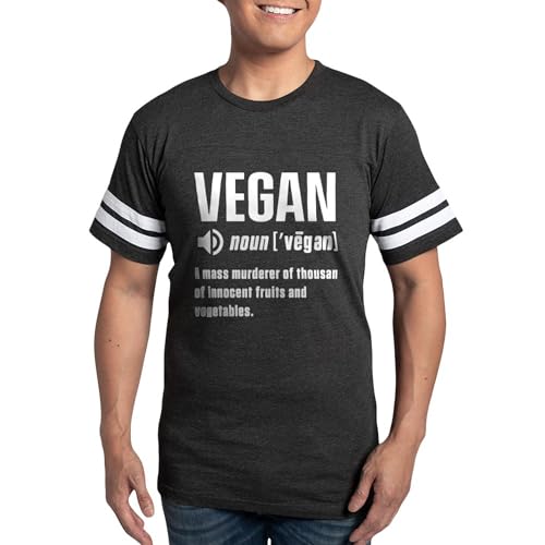 CafePress Vegan Veganism Vegetarian Animal Rights Bi T Shirt Men's Football T-Shirt Smoke Gray