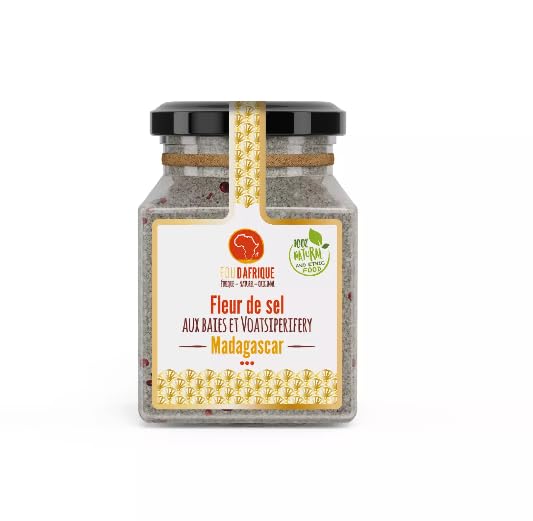 Fleur de Sel aux Baies Voatsiperifery - Sel de Mer Artisanal avec Poivre Sauvage Aromatique - Saveur Unique et Raffinée - Idéal pour la Cuisine Gourmet
