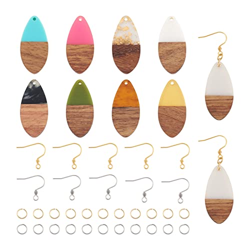 Kit créatif boucles d'oreilles en bois et résine pour vos ateliers bijoux faits main