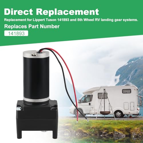 Image of JDMON RV Fifth Wheel Landing Gear Motor Compatible with Lippert Tuson, Direct Replacement High Speed Universal Mount 5th Power Landing Gear Motor, Replace 141893