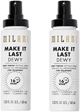 Milani Make It Last - Dewy Setting Spray 3 in 1- Hydrate + Illuminate + Set, Makeup Finishing Spray - Makeup Primer & Hydrating Setting Spray - 2 Pack