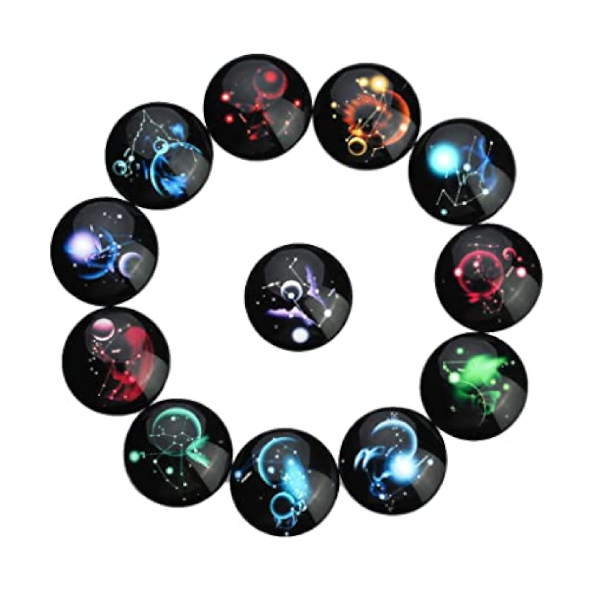 20 Pieces Constellation Time Gem Glass Cabochon Dome